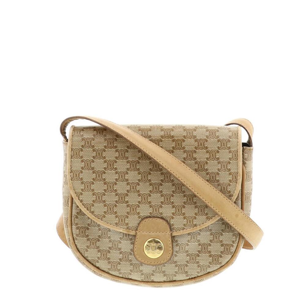 CELINE Macadam Shoulder Bag Beige
